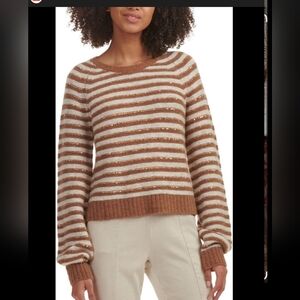 Striped Brown and White Women's Sweater